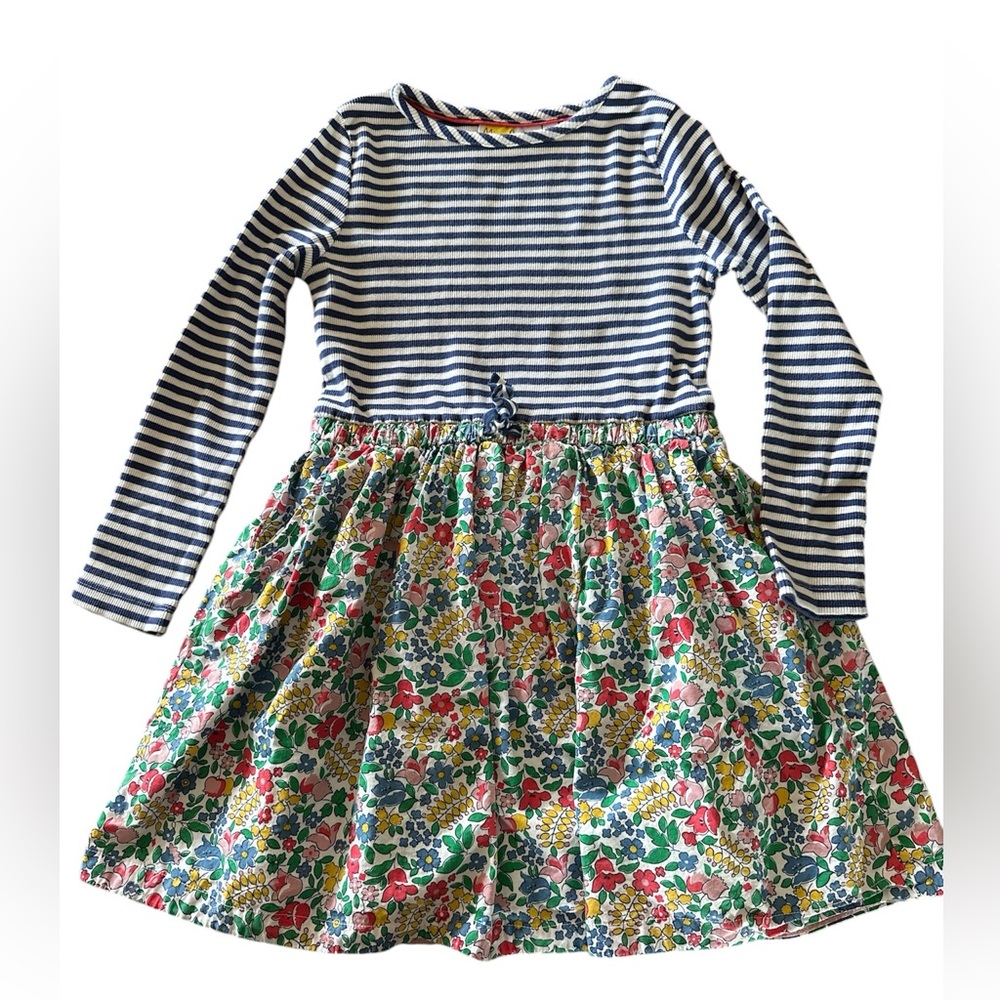 Mini Boden striped/floral dress Girls' Size 7-8 Y